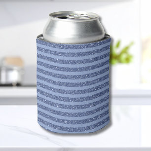 Porta-lata Listras Horizontais Estilo Brilho Índigo Escuro