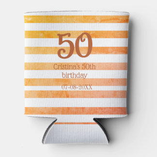 Porta-lata Listras laranja vermelhas 50º aniversário marrom n