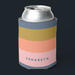 Porta-lata Listras Modernas Elegantes Tons Terrosos Bonitos P<br><div class="desc">Mantenha suas bebidas geladas com estilo com este elegante cooler de lata que apresenta um design moderno de listras em uma bela paleta de tons suaves da terra. Azul-marinho, pêssego, coral, rosa, ocre e verde-sage se unem em um padrão marcante, porém sutil, criando um visual que é ao mesmo tempo...</div>
