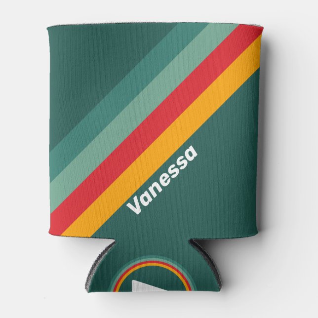 Porta-lata Listras Verdes com Nome (Frente)