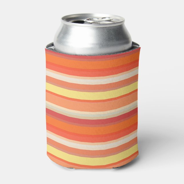 Porta-lata Listras vermelhas laranja-brancas (Can Front)