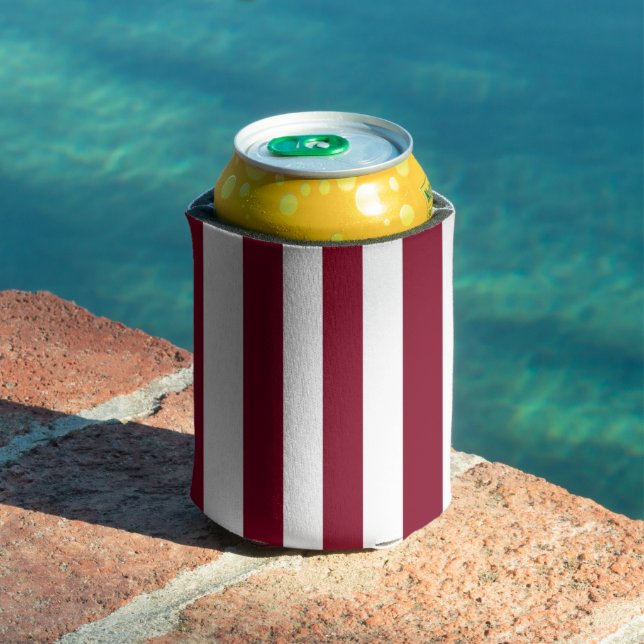 Porta-lata Listras Verticais Burgundy e Branco (Piscina in situ)