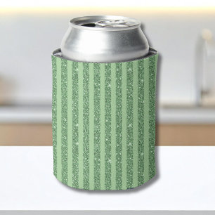 Porta-lata Listras Verticais Simples com Brilho Verde Florest