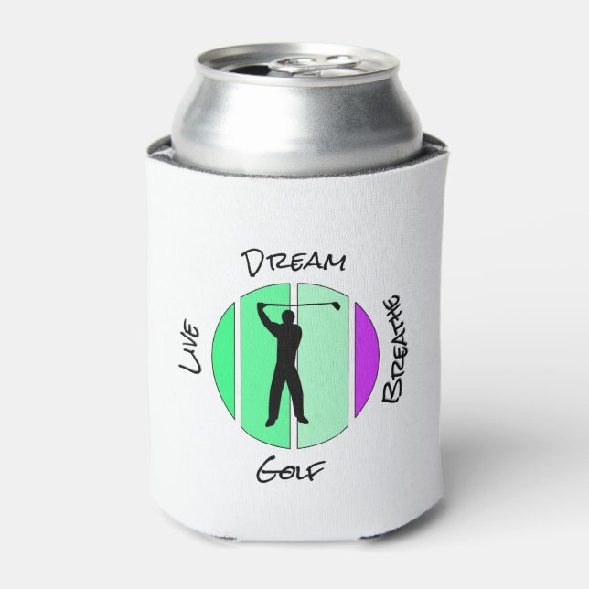 Porta-lata Live, dream, breathe golf (Can Front)
