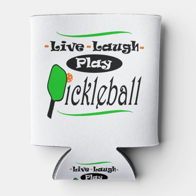 Porta-lata Live Laugh Play Pickleball Pickleball Jogadores Gi (Frente)