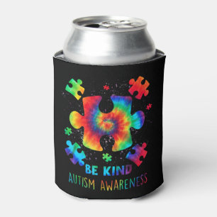 Porta-lata Live Love Aceitar Autismo Sensibilização Tie Dye