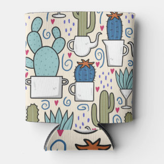 Porta-lata Llama Cactus: Design sem costura desenhada à mão