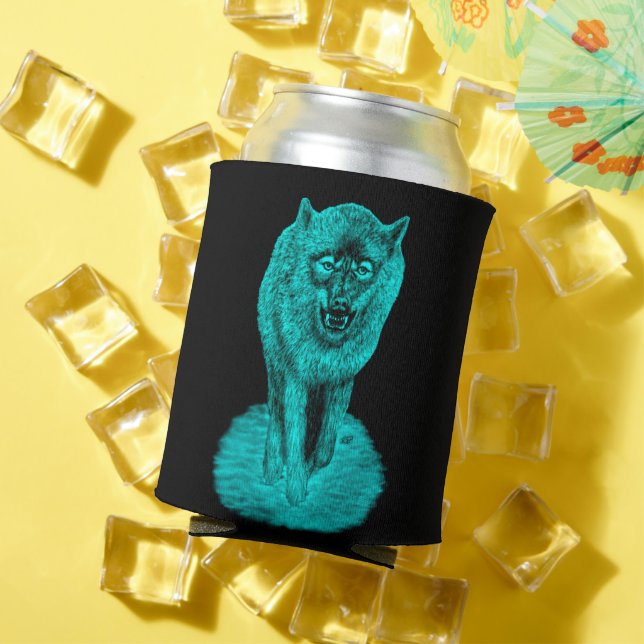 Porta-lata Lobo Negro Zangado na Noite (Verão in situ)