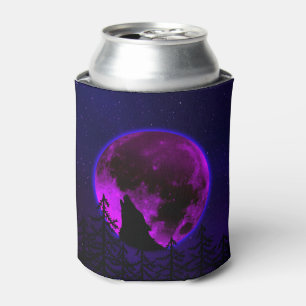 PORTA-LATA LOBO UIVANDO LUA MAGENTA
