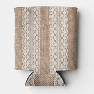 Porta-lata Local Esbranquiçado: Textura Em Burlap