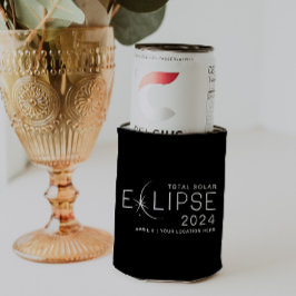 Porta-lata Localização Personalizada do Eclipse Solar 2024 Co