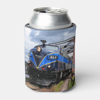 Porta-lata Locomotiva Blue Diesel Motor na Ponte Railfan Ca