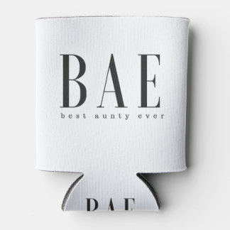 Porta-lata logotipo branco preto da melhor tia do BAE