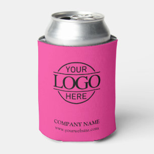 Porta-lata Logotipo Corporativo da Empresa Rosa Stylish Bight