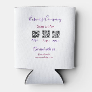 Porta-lata Logotipo de negócios para pagar com código QR nas 