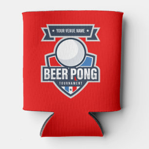 Porta-lata Logotipo de Torneio de Pong de Cerveja Personalizá