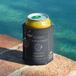 Porta-lata Logotipo Feliz Natal Férias Corporativas Moderno