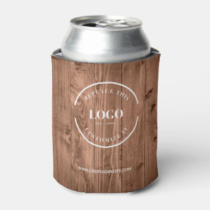 Porta-lata Logotipo Personalizado Grão de Madeira Rústica