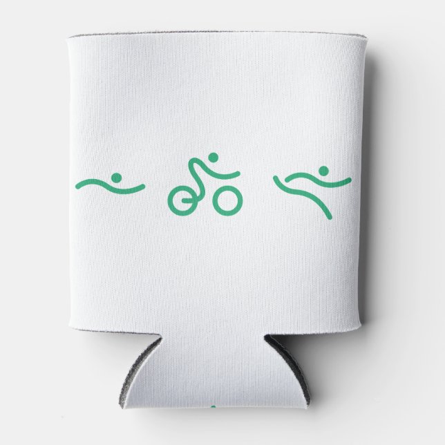 Porta-lata Logotipo verde do Triathlon (Frente)