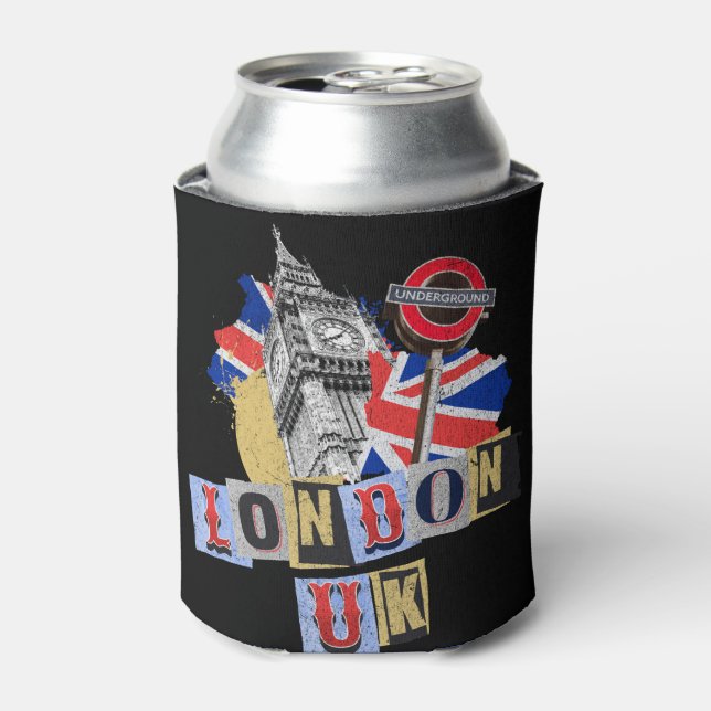 Porta-lata London UK Retro style design (Can Front)