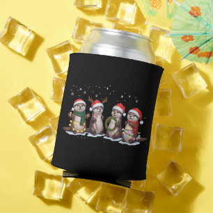 Porta-lata Londras de Natal Adoráveis com Chapéus de Papai No