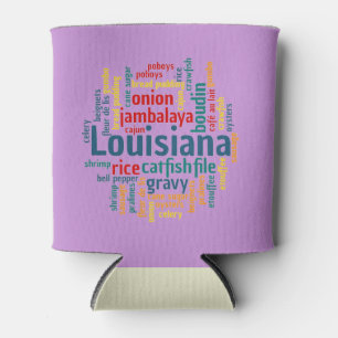 Porta-lata Louisiana Word Cloud Can Cozy