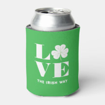Love Shamrock Clover Irish Green White Text
