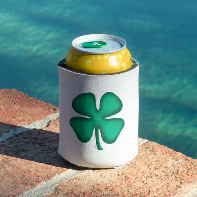 Porta-lata Lucky 4 Leaf Irish Clover White pode resfriar 2 la (Piscina in situ)