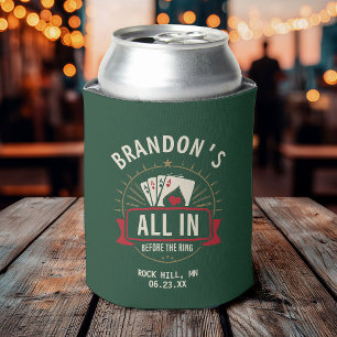 Porta-lata Lucky Green Poker Festa de Solteiro Personalizado 