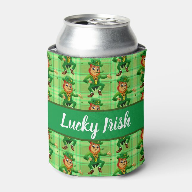 Porta-lata Lucky Irish Green Leprechaun St Patricks (Can Front)
