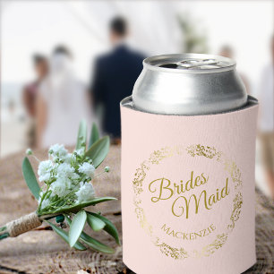 Porta-lata Lugar Dourado Elegante de Casamento de Bridesmaid 