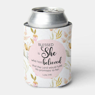 Porta-lata Luke 1:45 Abençoado é Ela Amarelo Cor de Água