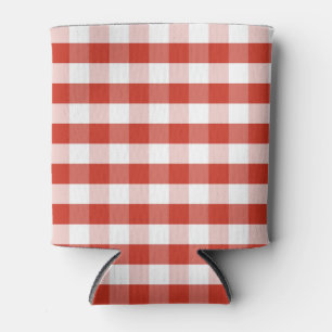 Porta-lata Lush Dahlia Red & White Gingham Check Xadrez