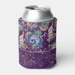 Porta-lata Luxo púrpura subaquático | Vida marinha Dourada de