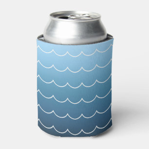 Porta-lata Luz do teste padrão de onda do verão - azul ao