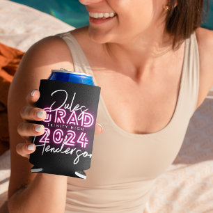 Porta-lata Luzes cor-de-rosa neon Classe de 24 Festas de form