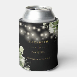 Porta-lata Luzes de Corda Floral com Verdor Preto Dourado Cas