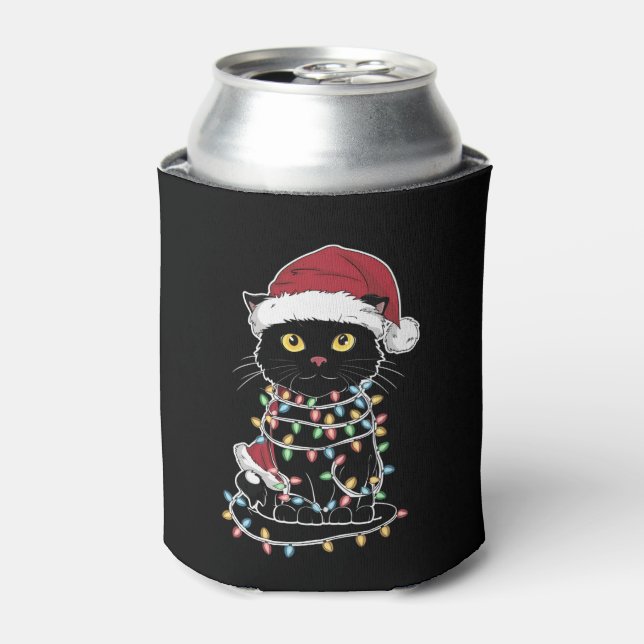 Porta-lata Luzes de Natal do Gato Engraçado (Can Front)