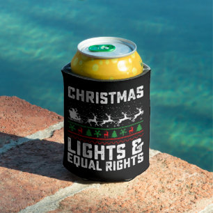 Porta-lata Luzes de Natal e Igualdade de Direitos Feminista