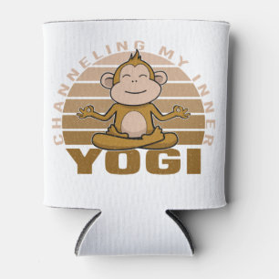 Porta-lata Macaco giro engraçado fazendo yoga. poses engraçad