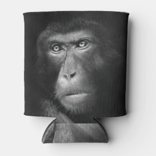 Porta-lata Macaco-óleo monocromático, abstração artística