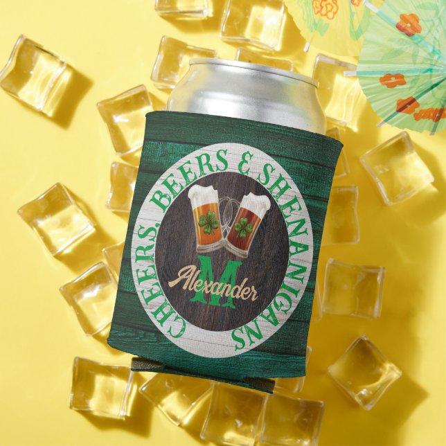 Porta-lata Madeira rustica castanha apóia cervejas Shenanigan (Verão in situ)