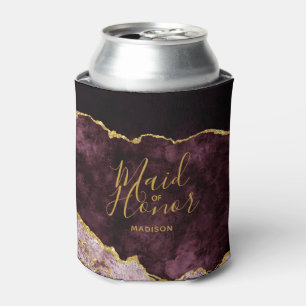 Porta-lata Madrinha de casamento cor-de-rosa do mármore da