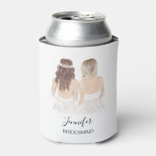 Porta-lata Madrinha de casamento de Bridesmaid Ilustrada à Mã