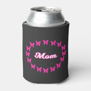 Porta-lata Mãe Com Borboletas Rosa Fofa