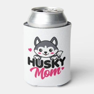 Porta-lata Mãe de cachorro Husky Design Kawaii Fofo