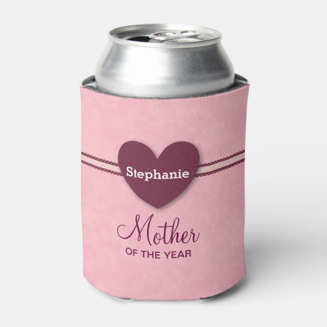 Porta-lata Mãe do Ano Coração Lace A07D (Can Front)