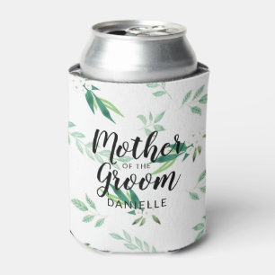 Porta-lata Mãe fresca da folha do noivo Monogrammed