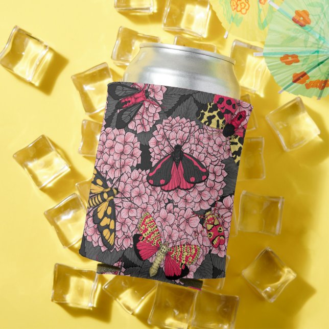 Porta-lata Mães na hidrangea rosa (Verão in situ)