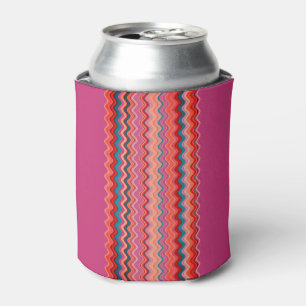 Porta-lata Magenta Coral Salmão Laranja Azul Zigzag